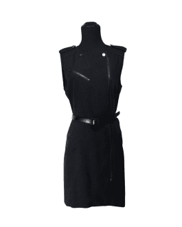 Calvin Klein Black Zippered Sheath Casual Dress