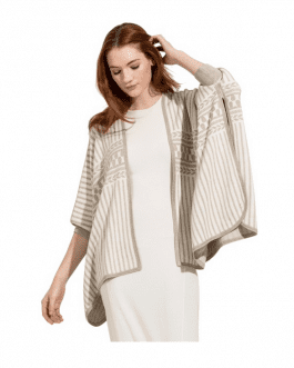 Kit and Ace – Solstice Silk/Cashmere Reversible Luxury Poncho/Cape Ecru Cardigan