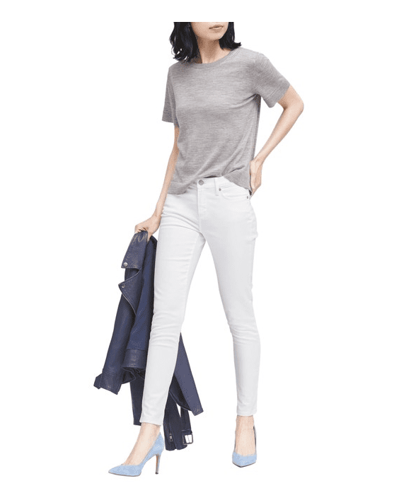 banana republic white skinny jeans