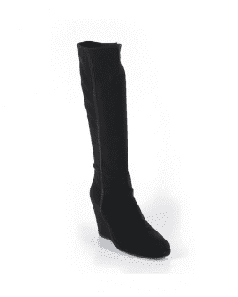 Prada Vintage Black Linea Rossa Knee High Wedge Boots