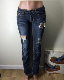 Machine Blue Distressed Skinny Jeans
