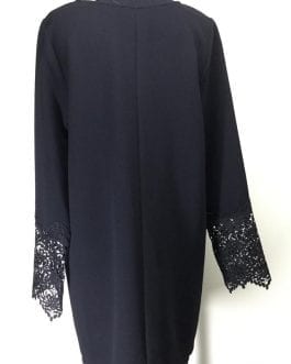 Everly Black Kimono Retro Style Sleeve Crochet Shift Casual Dress
