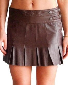 Joie Black Girl Pleated Leather Mini School Skirt