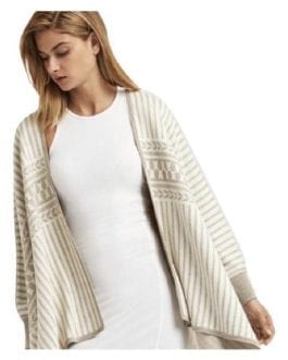 Kit and Ace – Solstice Silk/Cashmere Reversible Luxury Poncho/Cape Ecru Cardigan