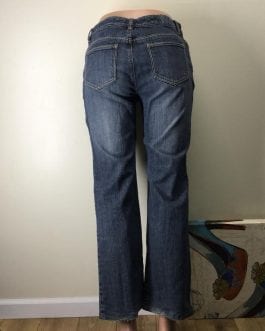 Michael Kors Blue Dark Rinse Mid 10 Petite Boot Cut Jeans