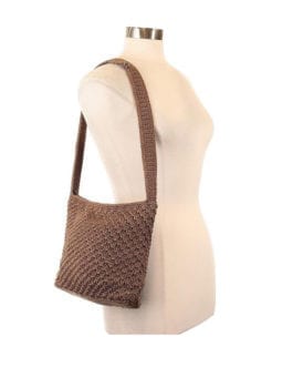 The Sak Crossbody Shoulder Khaki Brown Woven Fabric Shoulder Bag