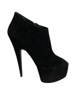 Giuseppe Zanotti Black Natural Suede Platform Ankle Boots/Booties