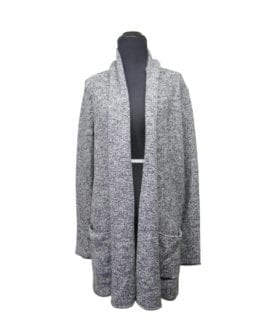 Aritzia Black/White Babaton Wool/Cashmere Marled Sweater Cardigan