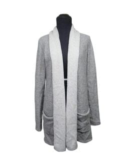 Aritzia 2-tone Gray Babaton Wool/Cashmere Sweater Cardigan