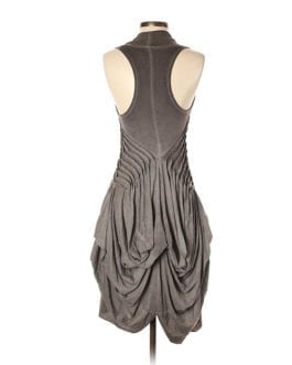 AllSaints Gray Tilly Pintucked Racerback Night Out Dress