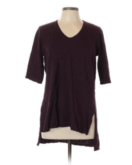 Anthropologie Plum Purple Left Of Center Cotton Tunic Tee Shirt