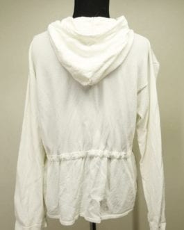Ball of Cotton White Hooded Sweater S/M Cardigan