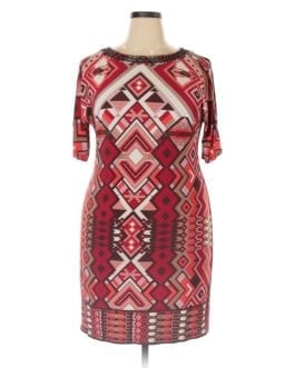 Chico’s Red Tribal Print Casual Dress