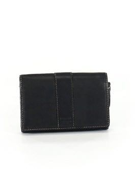 Coach Black Clutch Signature Leather Tri-fold Wallet