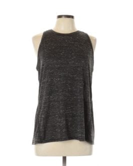 Yogalicious – Gray Marled Open Back Activewear Top