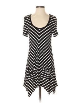 Premise – Handkerchief Hem Stripe Modal Dress/Swim Cover Casual Dress