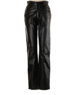 Wilsons Leather Black Vintage High Waisted Motorcycle Pants