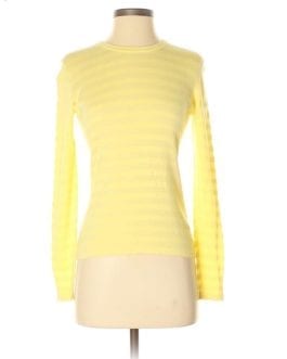 Banana Republic Textured Burnout Lightweight Yellow Sweater