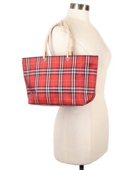 Burberry London Canterbury Horseferry Check Plaid Canvas/Leather Tote