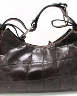 Dooney & Bourke Alligator Embossed Brown Leather Hobo Bag