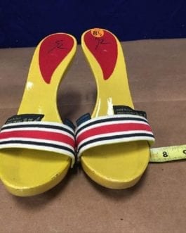 Giuseppe Zanotti Yellow/Red Slide Mule Sandals