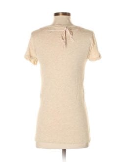 J.Crew Beige Embellished Beaded Sequin Modal Tee Shirt Sz 4