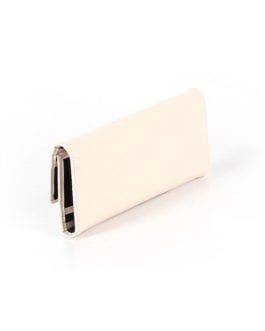 PANDORA Ivory Clutch Pebbled Leather Travel Jewelry Bag Wallet