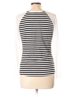 Pete Twist Front Striped Mesh Sleeve Top
