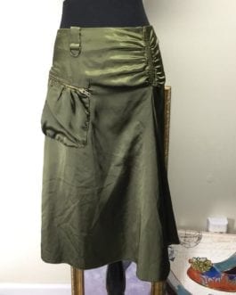 Lisa d. Paris Vintage Satin Asymmetric Utility Skirt Sz 2/4