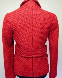 Gap Vintage Red Wool Blend Crochet Knit Style Jacket Coat sz XS