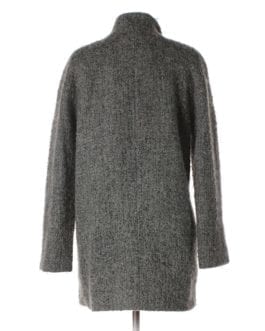 Donna Karan Gray Dkny New York Black Label Boucle Wool Coat Sz 10 (M)