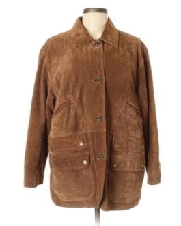 Lauren Ralph Lauren Brown Vintage Suede Insulated Jacket Petite 8 (M)