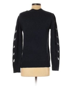 0 Degrees Celsius Cut-out Scalloped Edge Navy Blue Sweater
