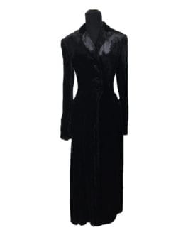 Gianfranco Ferre Vintage Silk Black Fit and Flare Dress Coat