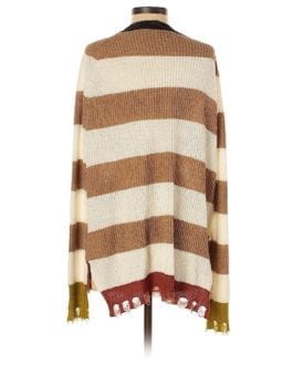 Hayden-Harnett Open Knit Striped Cardigan Sweater S/M
