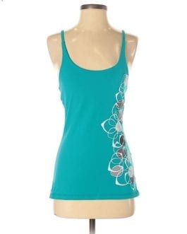 Lolë Teal Blue Printed Active Activewear Top