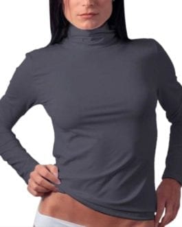 Adea Olive/Pewter Long Sleeve Mock Neck Layering Tee Shirt NWT