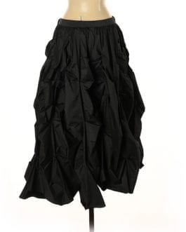 Romeo Gigli Dark Gray Vintage Pin Tucked Taffeta 42/8 Skirt