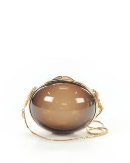Judith Leiber Vintage 60’s-70’s Smoky Lucite Egg Purse with Chain strap