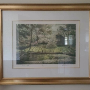 Harold Altman Large Framed/Matted Original Artist Proof Landscape Lithograph “Spring 1991”