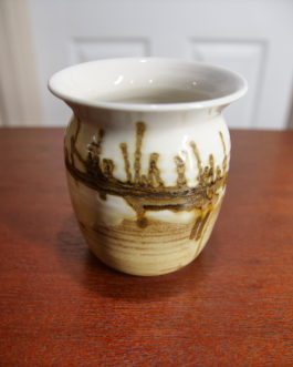 Vintage Stoneware Hand-painted Vase