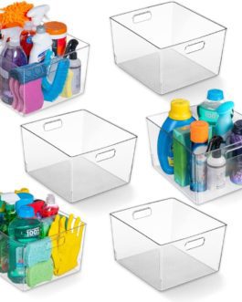 ClearSpace Clear Plastic Storage Bins – XL 6 Pack Kitchen Pantry Storage