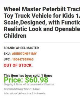 Wheel Master Peterbilt Tractor Trailer 387 Play Toy Truck Vehicle Realistic 1/32 Die Cast Scale