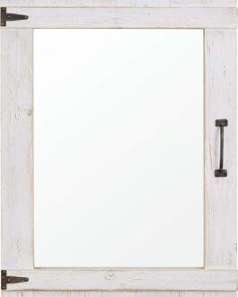FirsTime & Co. Cottage Door Wall Mirror, 32″H x 24″W, Rustic White