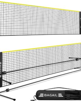 Badminton Net, Height Adjustable Kids Volleyball Net, Foldable Nylon Net 10 ft Wide