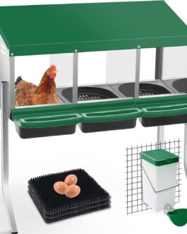 Chicken Nesting Boxes 3 Hole Nesting Boxes for Laying Eggs, Adjustable Height