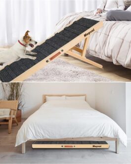 Dog Ramp Wooden Pet Ramp for Small and Older Animals 43.5″ Long Ramps Adjustable