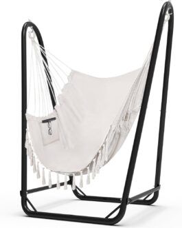 Hammock Chair with Stand,Heavy-Duty Hanging Chair with Stand, for Indoor Outdoor