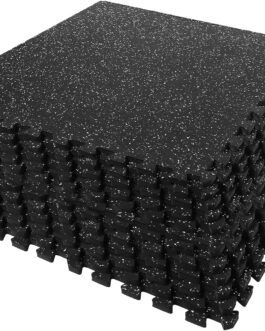 Thick Exercise Equipment Mats, 48 Sq Ft with Rubber Top, Interlocking Tiles Home Fitness