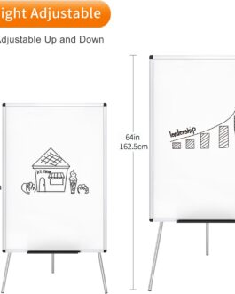 VIZ-PRO Whiteboard Easel, 36 x 24 Inches, Portable Dry Erase Board Height Adjustable